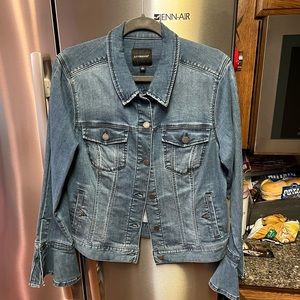 Liverpool denim jacket with bell sleeves
